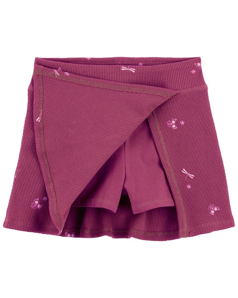 slide 2 of 2, Oshkosh Kid Butterfly Print Waffle Knit Skort Maroon 5, 1 ct