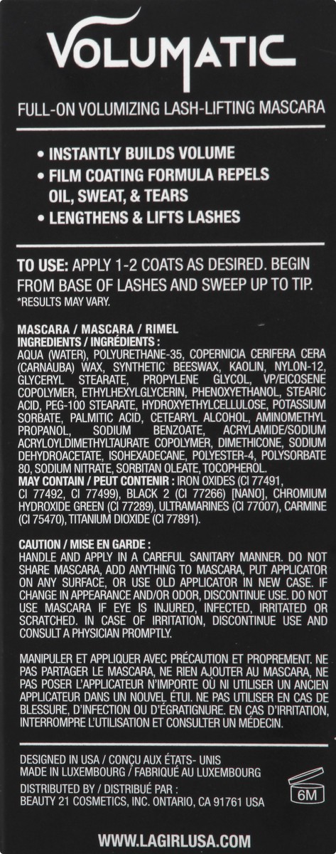slide 12 of 12, La Girl Volumatic Mascara Ultra Black, 0.34 oz
