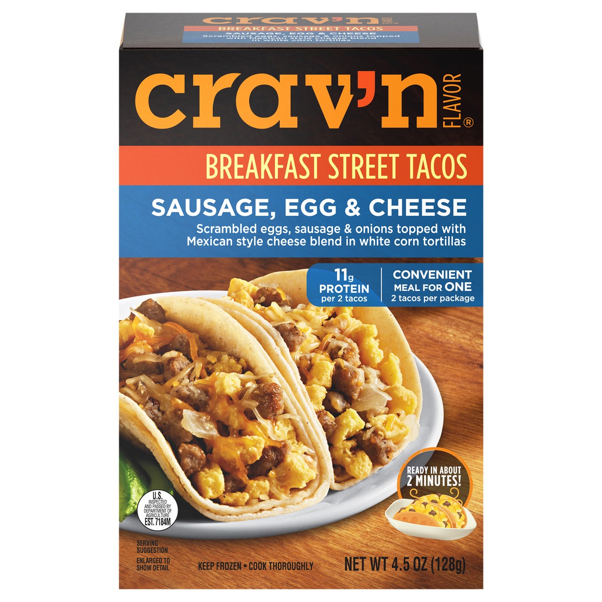 slide 3 of 4, Cravn Brkfst Tcos Ssge Egg Chs, 4.5 oz