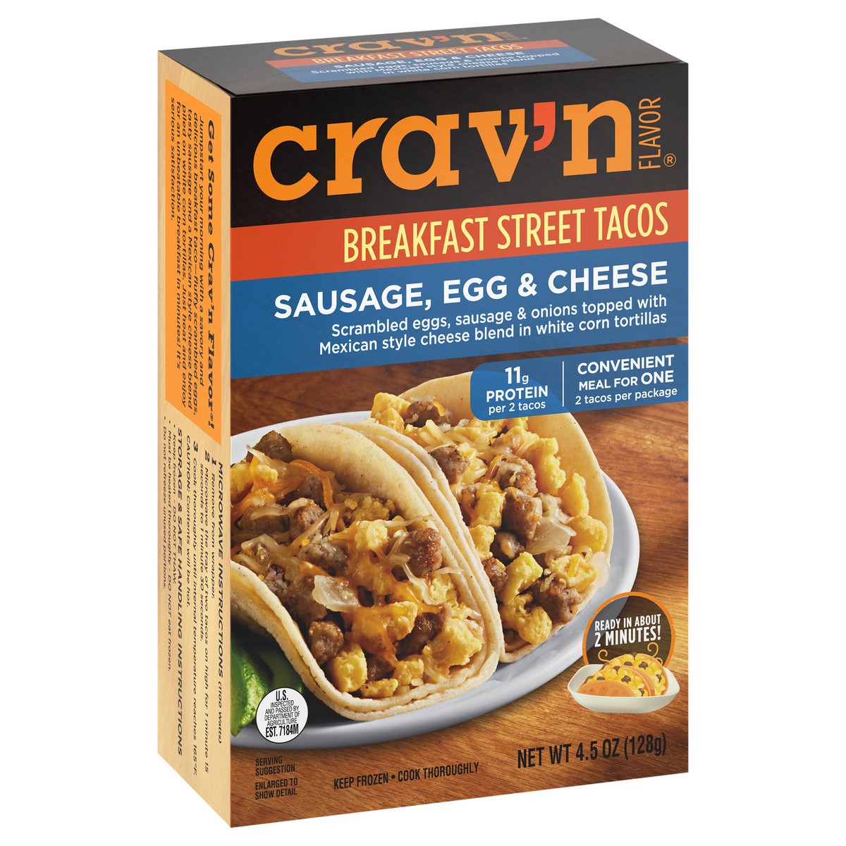 slide 4 of 4, Cravn Brkfst Tcos Ssge Egg Chs, 4.5 oz