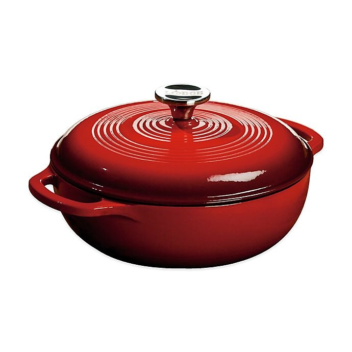 slide 1 of 1, Lodge Enameled Cast Iron Dutch Oven - Red, 3 qt