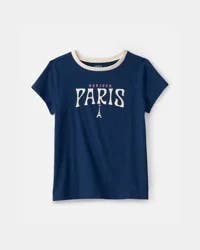 Carter's Girls Paris Graphic Tee - Blue Navy M