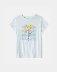 Carter's Girls Floral Graphic Tee - Blue - XS