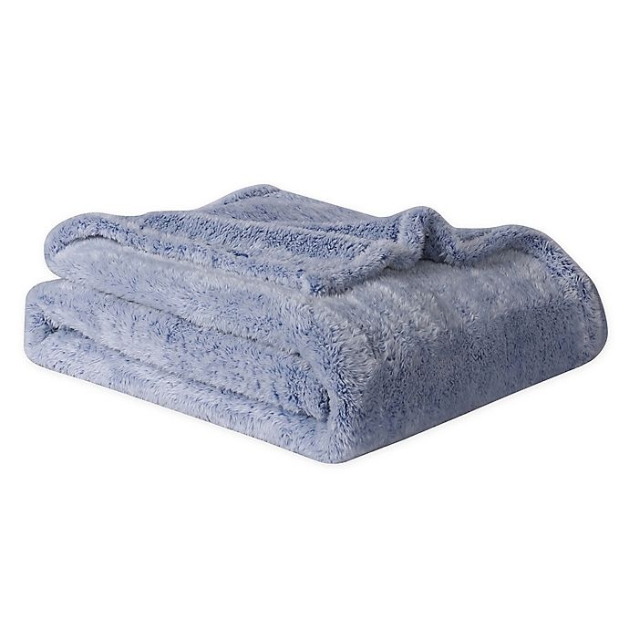 slide 1 of 5, Cathay Home Luxe Soft High Pile Plush Throw Blanket - Blue, 1 ct