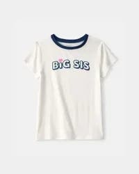 Carters Girls Big Sis Graphic Tee - Cream Cream XS