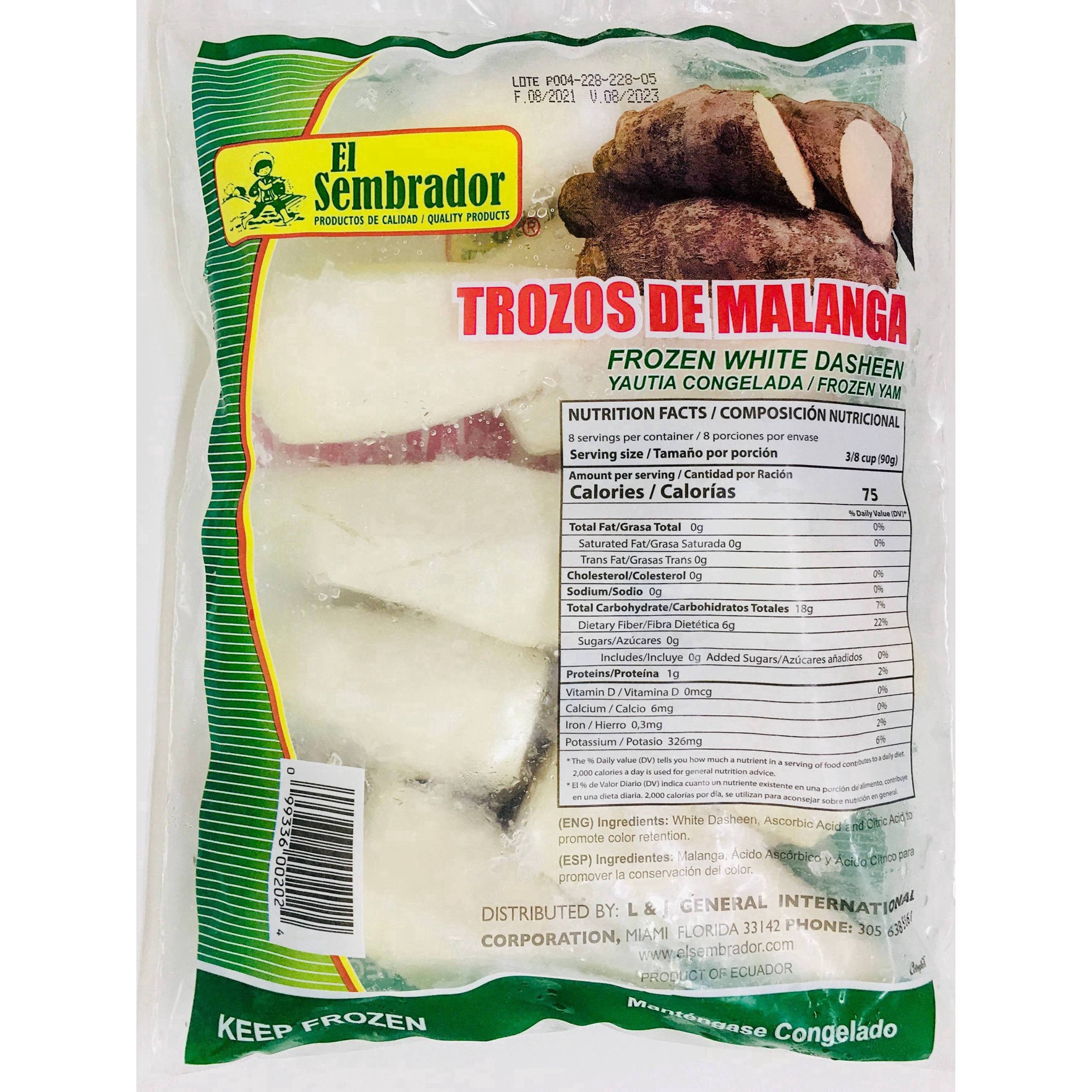 slide 7 of 9, El Sembrador Frozen Malanga - 24oz, 24 oz