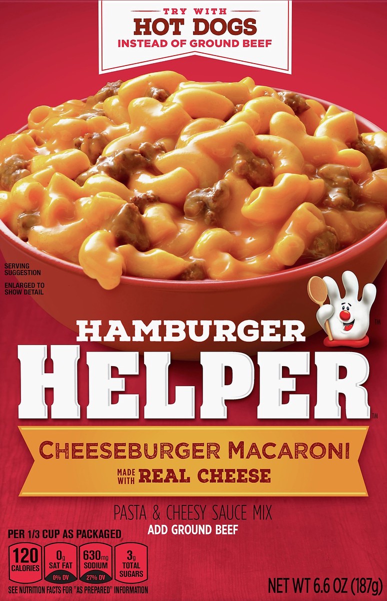 slide 8 of 9, Hamburger Helper Cheeseburger Macaroni, Made With Real Cheese, 6.6 oz., 6.6 oz