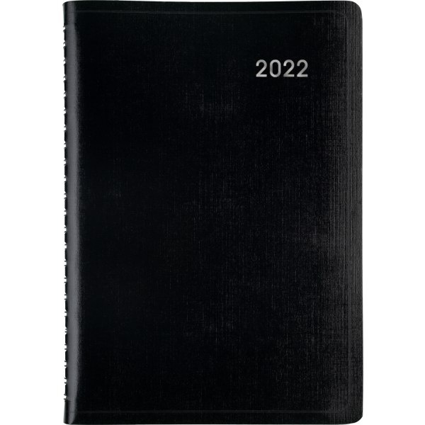 slide 1 of 3, Office Depot Brand Daily Planner, 5'' X 8'', Black, January To December 2022, Od000100, 5 in