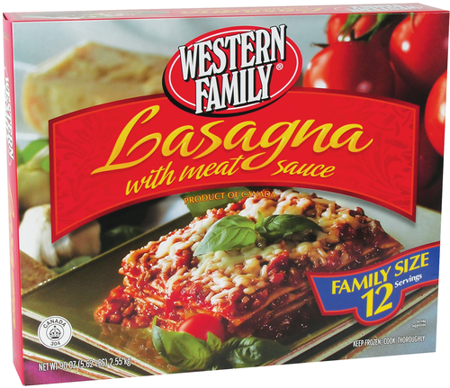 slide 1 of 1, Western Family Meat Lasagna Entree, 90 oz