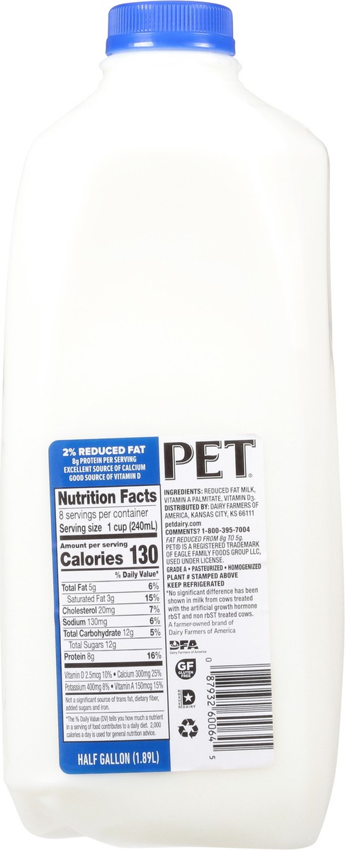 slide 4 of 14, Pet 2% Reduced Fat Milk 0.5 gl, 1/2 gal