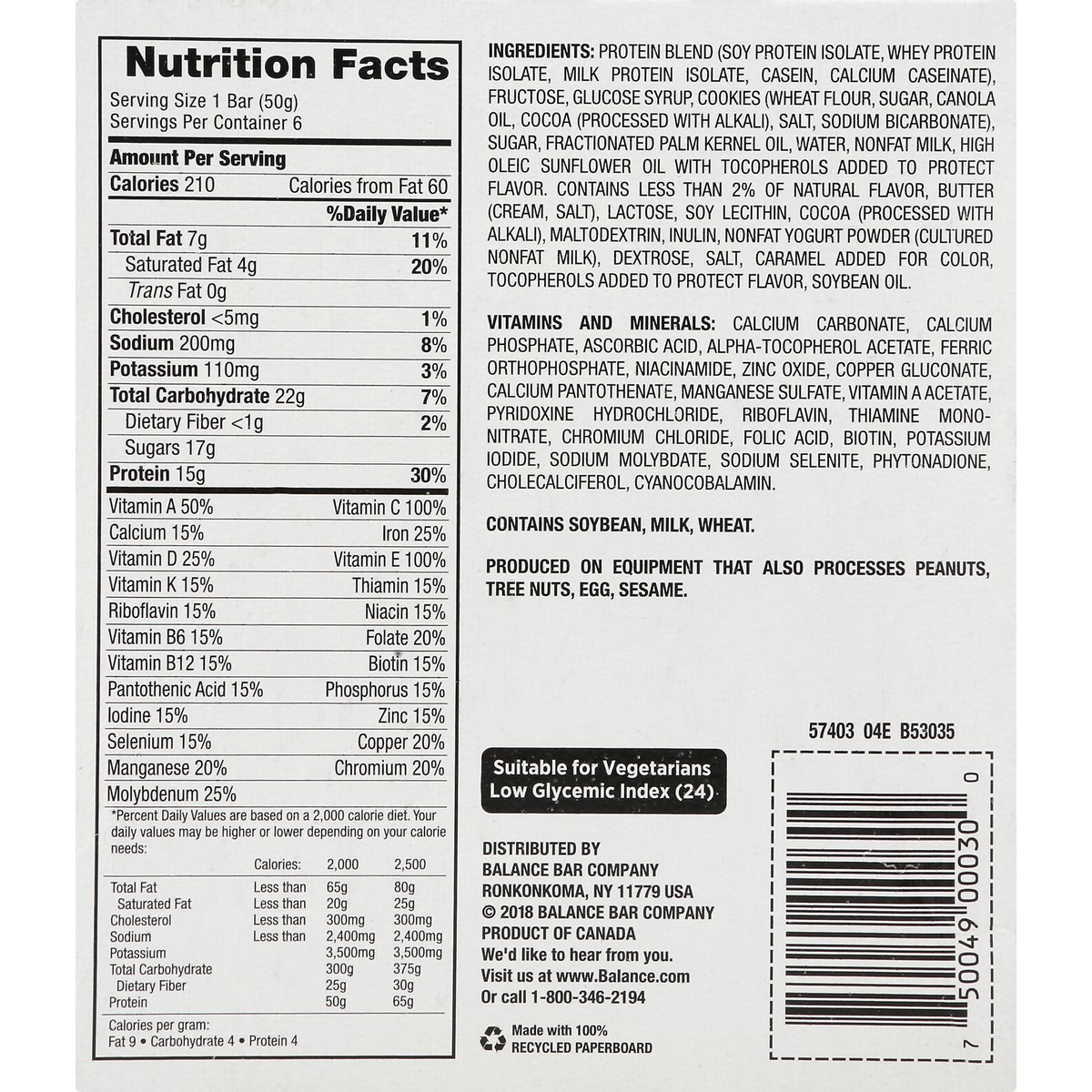 slide 4 of 13, Balance Nutrition Bar 6 ea, 6 ct