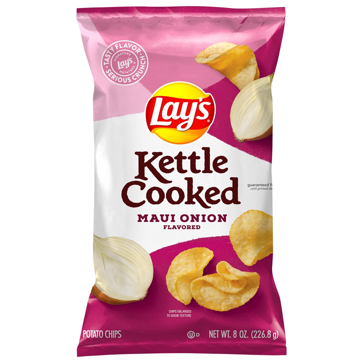 slide 1 of 3, Lay's Kettle Cooked Potato Chips Maui Onion Flavored 8 Oz, 8 oz