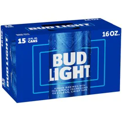 Bud Light Beer, 15 Pack 16 fl. oz. Cans, 4.2% ABV