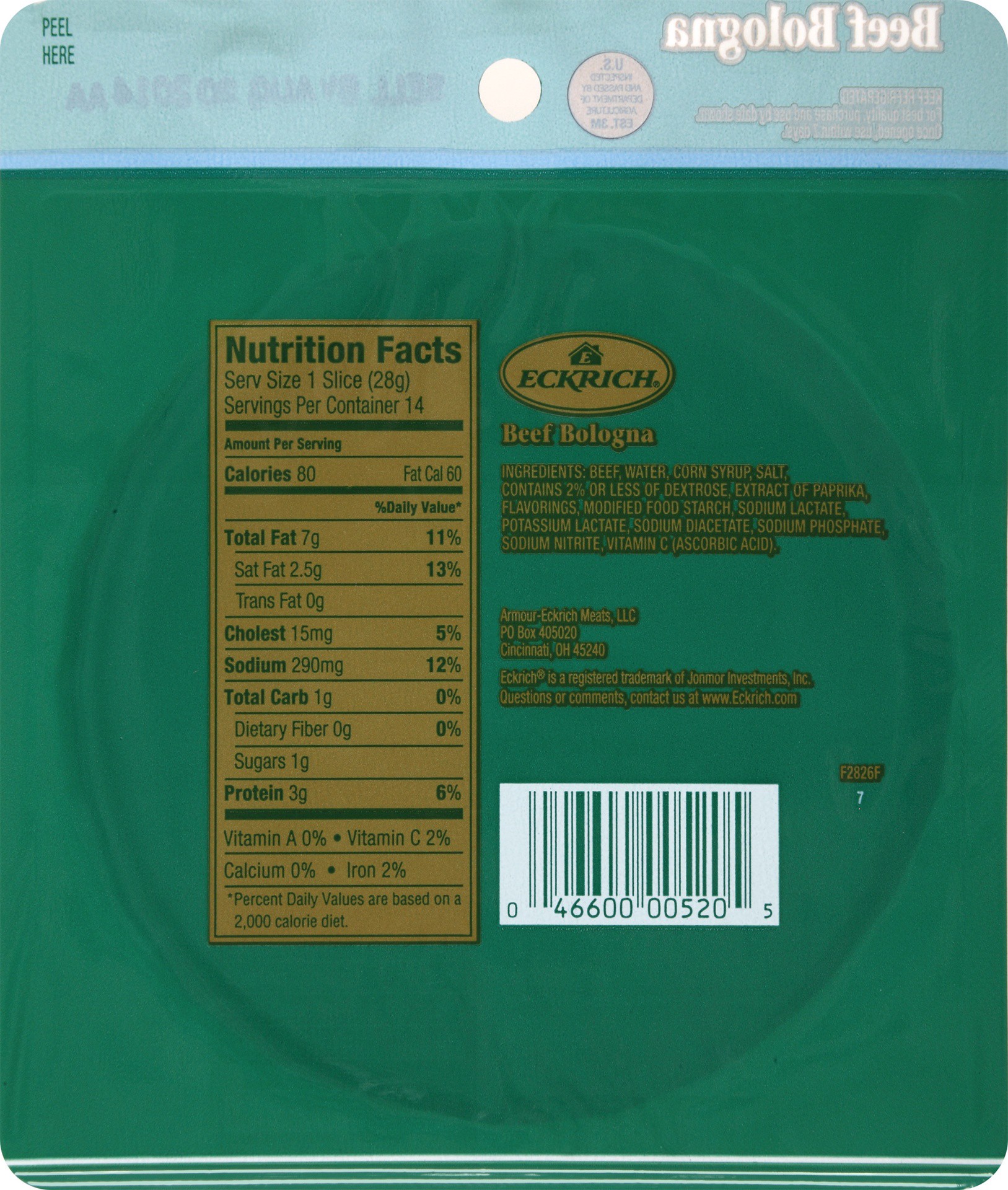 slide 4 of 7, Eckrich Pre-Sliced Beef Bologna, 14 oz, 14 oz