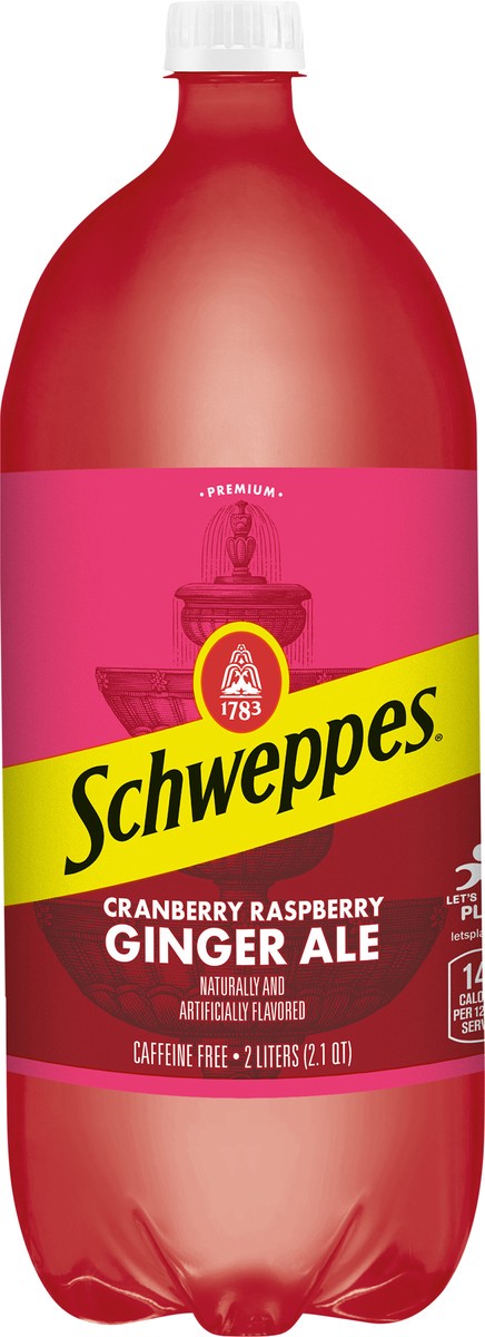 slide 7 of 12, Schweppes Caffeine Free Cranberry Raspberry Ginger Ale 2 lt, 2 liter