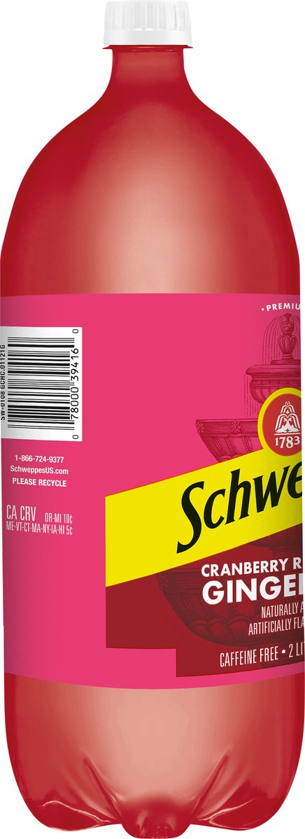 slide 3 of 12, Schweppes Caffeine Free Cranberry Raspberry Ginger Ale 2 lt, 2 liter