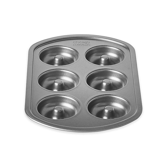 slide 1 of 1, Chicago Metallic 6-Cup Nonstick Doughnut Pan with Armor-Glide Coating, 1 ct