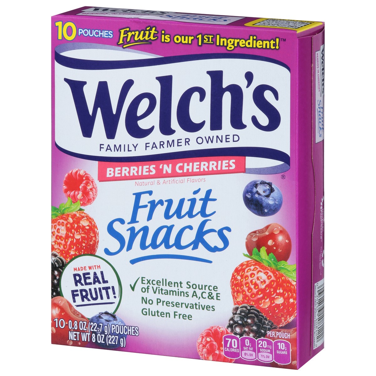 slide 3 of 9, Welch's Fruit Snacks, Berries 'N Cherries, 10 ct