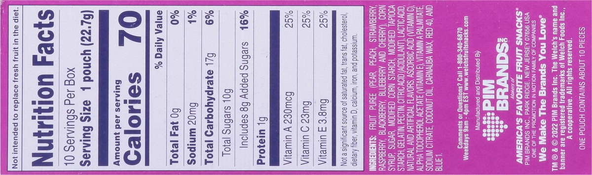 slide 2 of 9, Welch's Fruit Snacks, Berries 'N Cherries, 10 ct