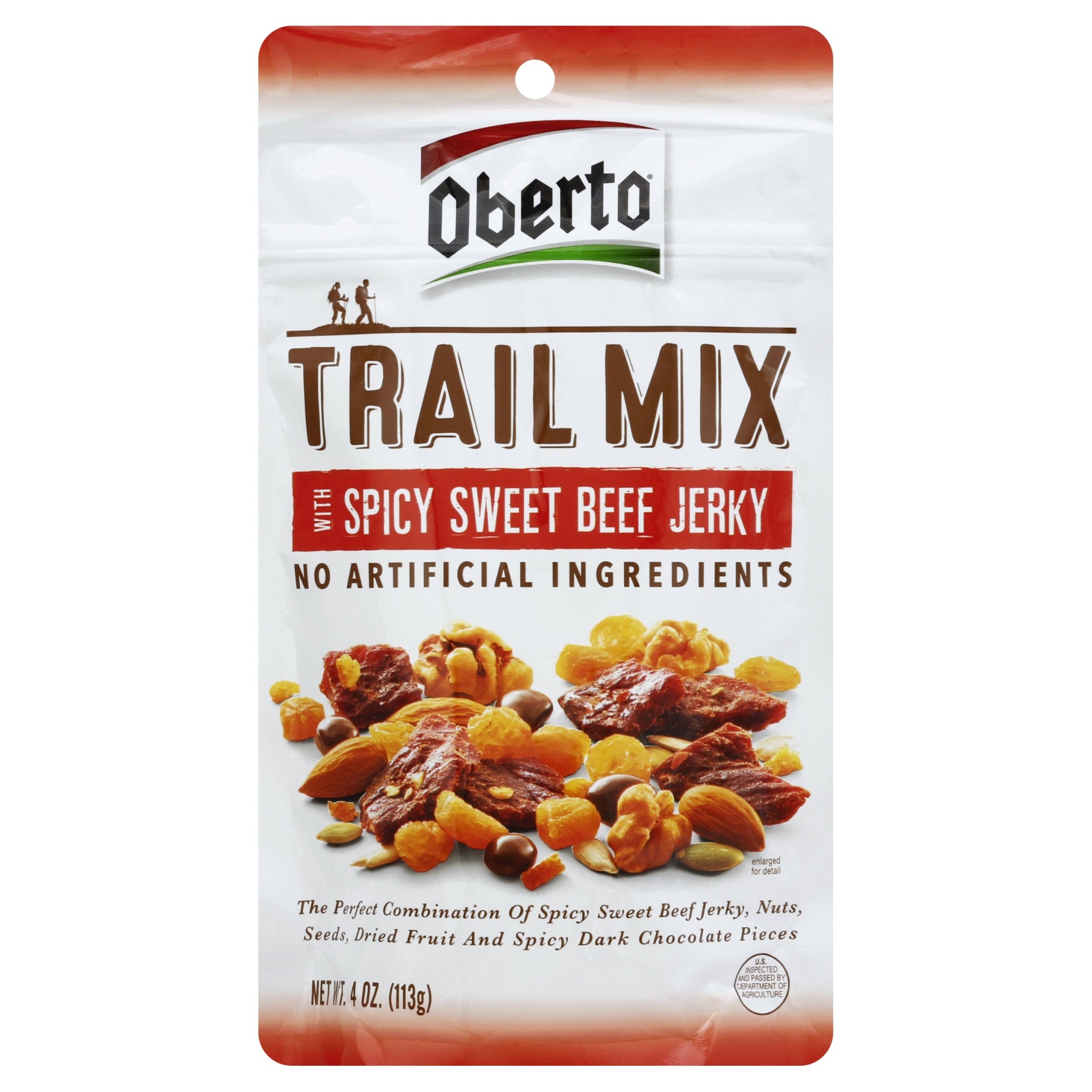 slide 1 of 2, Oberto Trail Mix With Spicy Sweet Beef Jerky, 4 oz