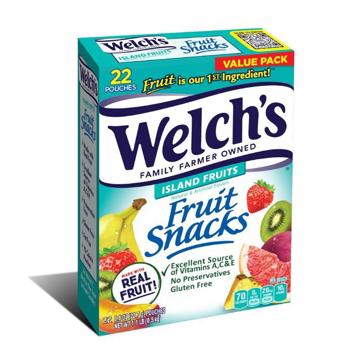 slide 11 of 19, Welch's Island Fruit Fruit Snacks 0.8oz Pouches - 22ct Box, 22 ct