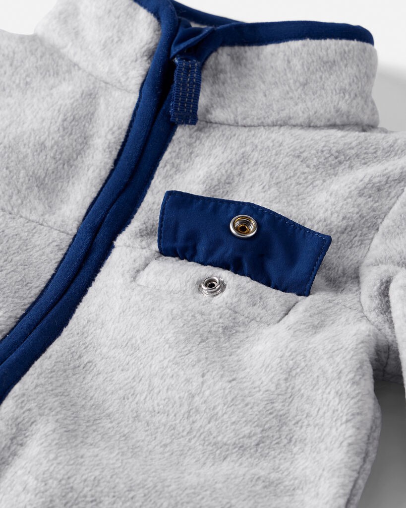 slide 3 of 3, Littleplanet Baby Recycled Microfleece Jumpsuit Grey 9M, 1 ct