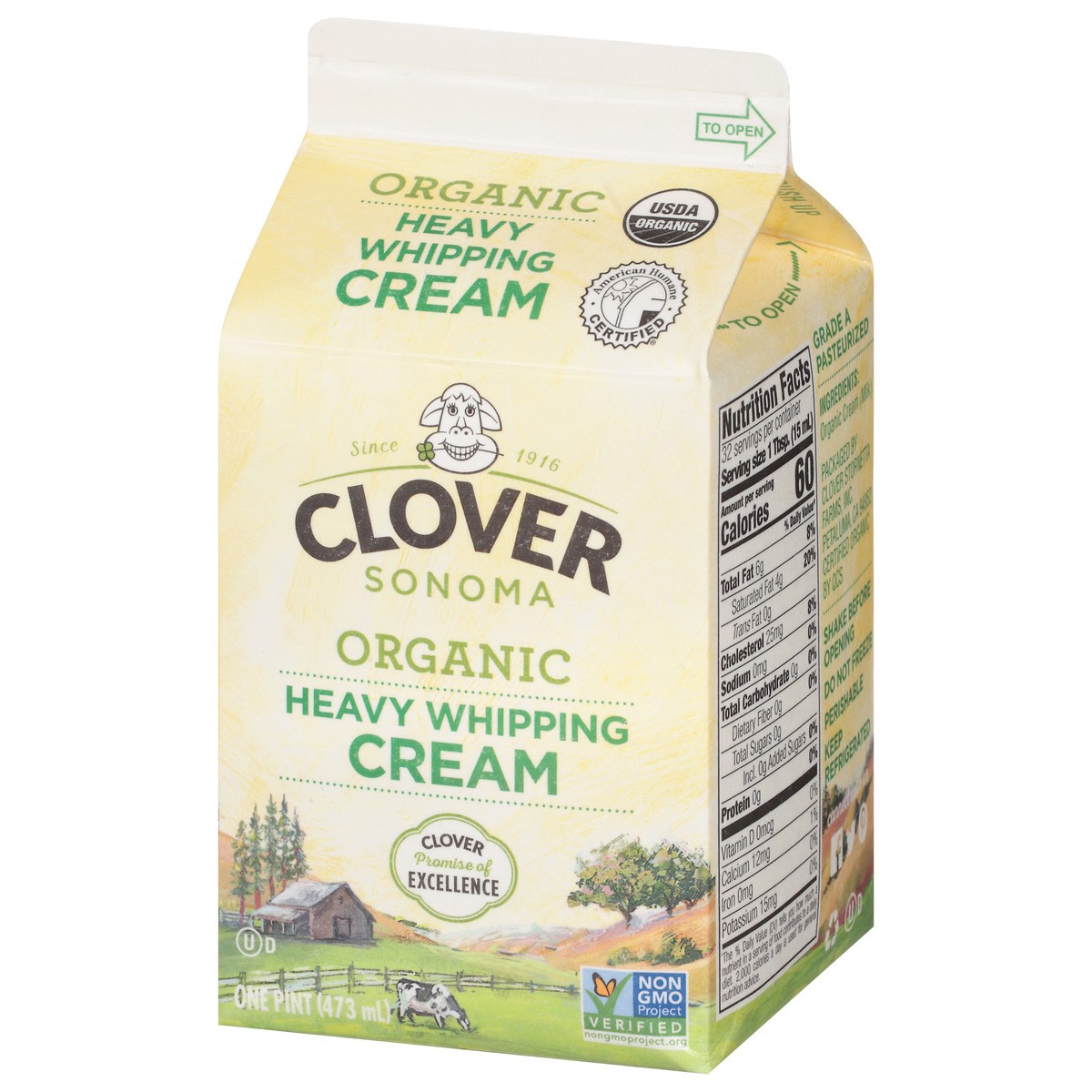 slide 2 of 9, Clover Sonoma Pasture Raised Heavy Whipping Organic Cream 1 pt, 1 pint