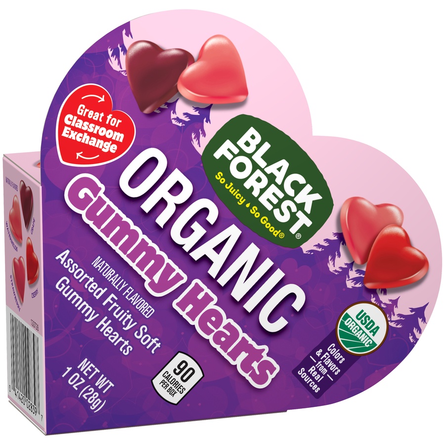 slide 1 of 1, Black Forest Organic Gummy Hearts Candy, 1 oz