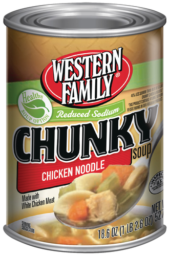 slide 1 of 1, Western Family Chicken Noodle Chunky Healthy Soup, 18.6 oz