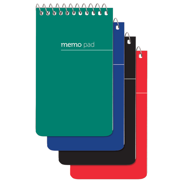 slide 1 of 5, Office Depot Brand Wirebound Top-Opening Memo Books, 3'' X 5'', 1 Hole-Punched, College Ruled, 60 Sheets, Assorted Colors (No Color Choice), Pack Of 3, 3 ct