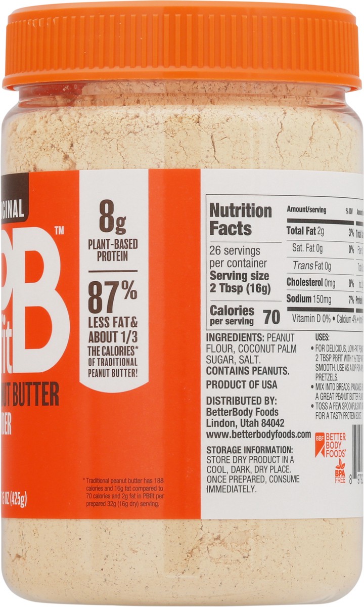 slide 14 of 14, PBfit Original Peanut Butter Powder 15 oz, 15 oz
