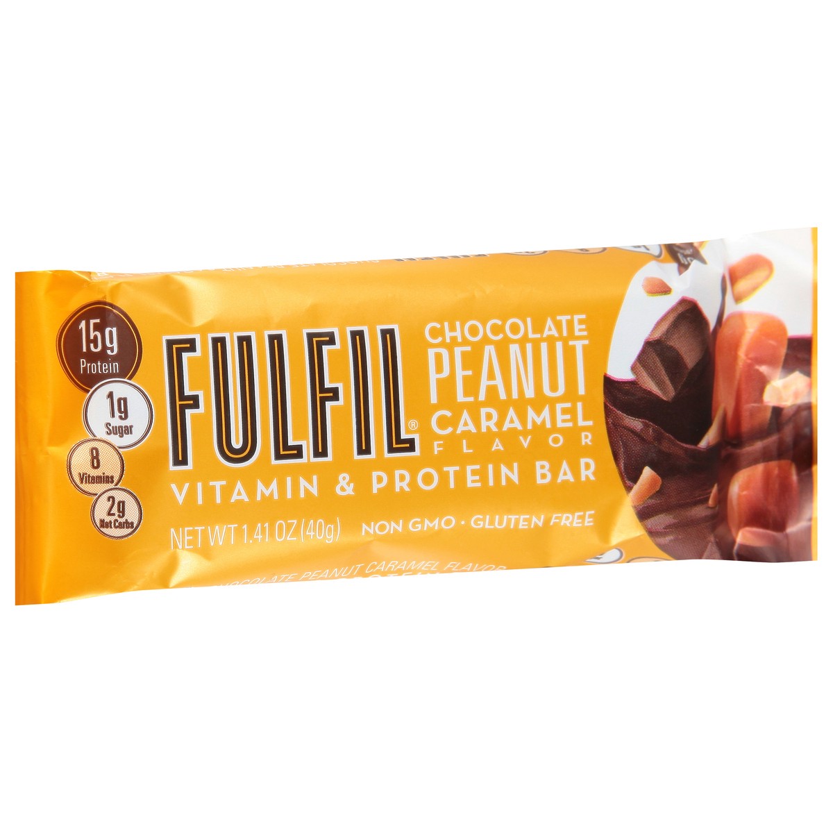 slide 2 of 9, Fulfil Vitamin & Protein Chocolate Peanut Caramel Flavor Bar 1.41 oz, 1.41 oz
