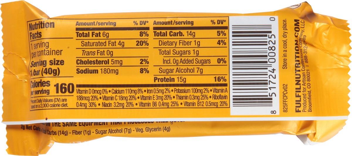slide 5 of 9, Fulfil Vitamin & Protein Chocolate Peanut Caramel Flavor Bar 1.41 oz, 1.41 oz