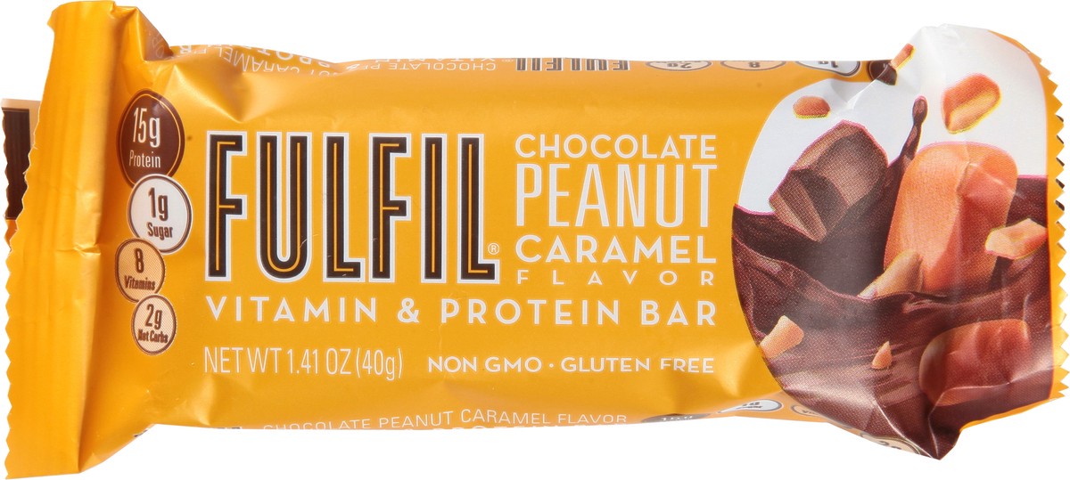 slide 6 of 9, Fulfil Vitamin & Protein Chocolate Peanut Caramel Flavor Bar 1.41 oz, 1.41 oz