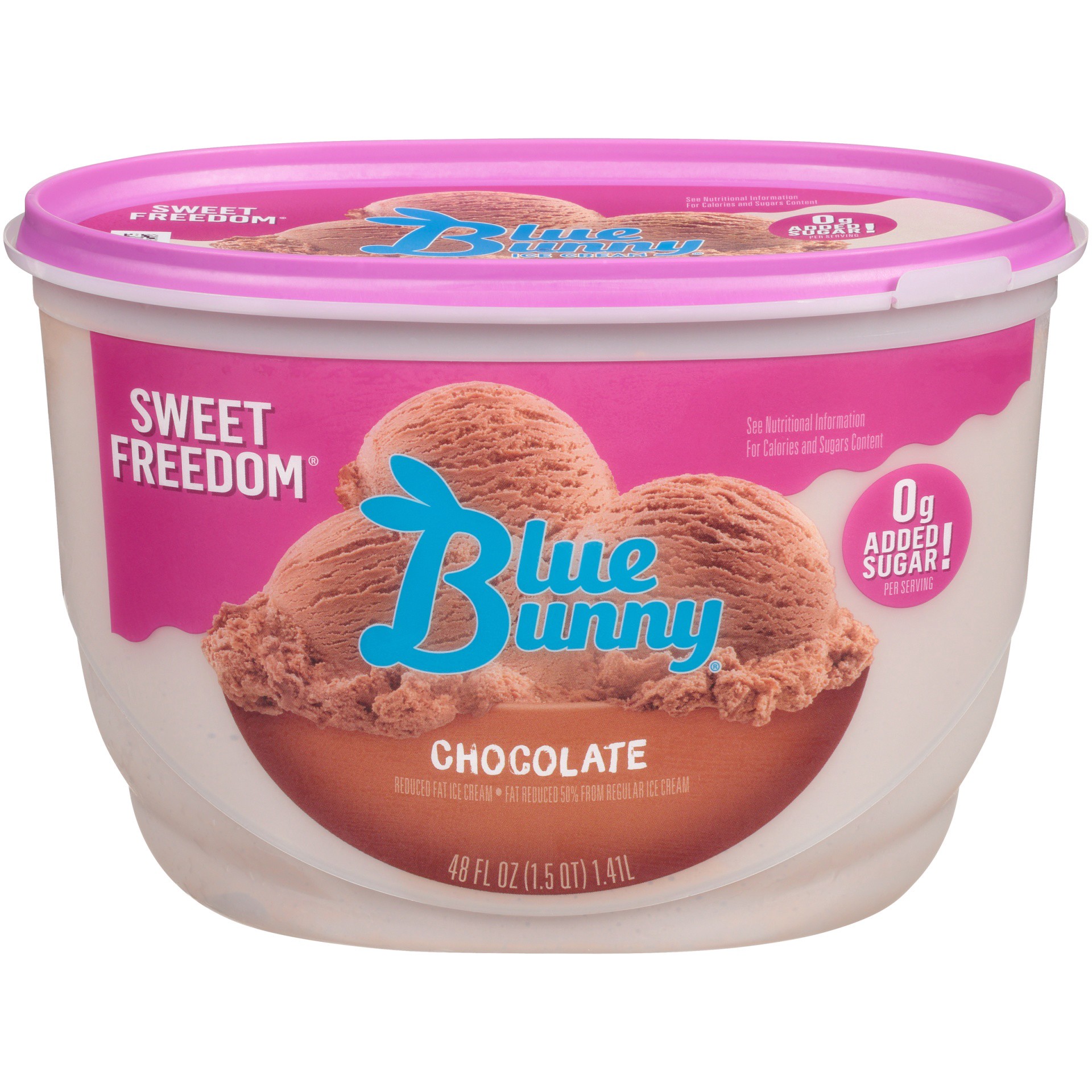 slide 6 of 7, Blue Bunny Sweet Freedom Chocolate Reduced Fat Ice Cream, 48 oz