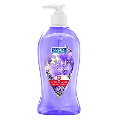 slide 1 of 1, Lucky Super Soft Antibacterial Hand Soap Lavender Bouquet, 13.5 fl oz