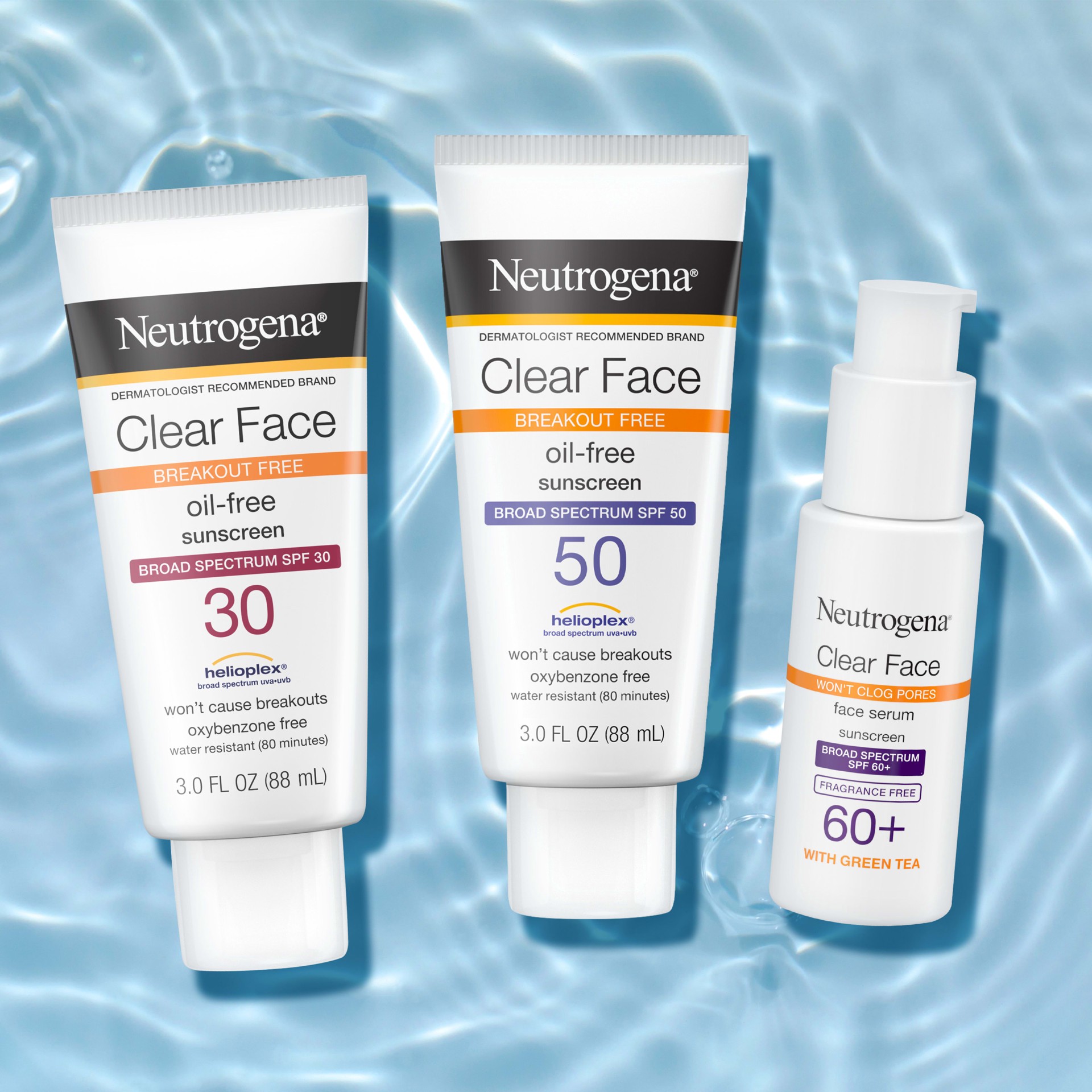slide 3 of 10, Neutrogena Clear Face Liquid Sunscreen Lotion - SPF 30 - 3 fl oz, 