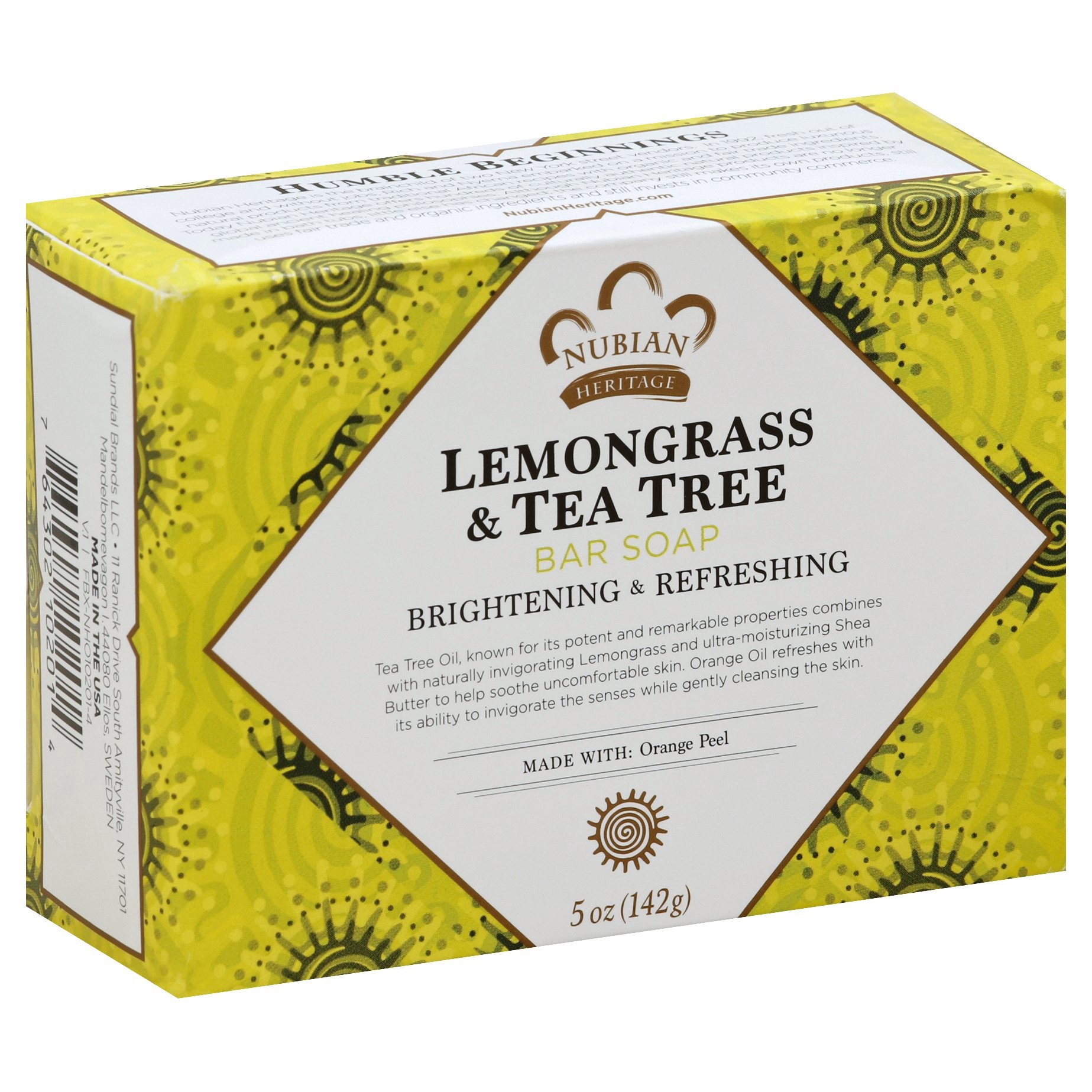 slide 1 of 1, Nubian Heritage Lemongrass Tea Tree Bar Brightening+RFRSH, 5 OZ, 5 oz