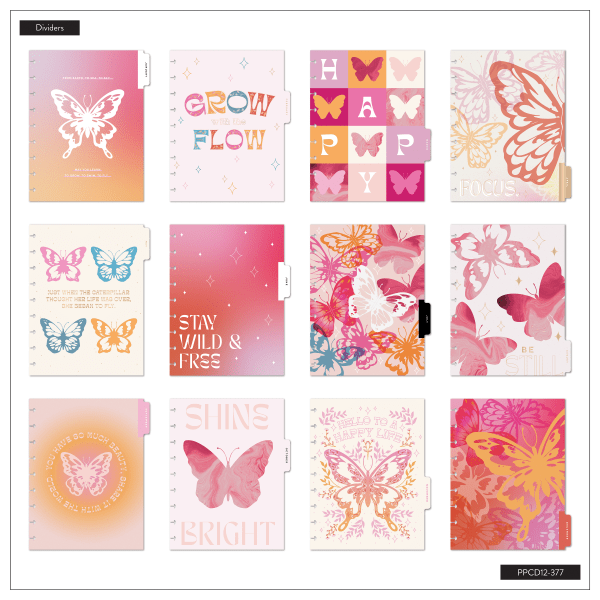 slide 8 of 8, 2024 Happy Planner Monthly/Weekly Classic Happy Planner, 7"" X 9-1/4"", Butterfly Bliss, January To December, Ppcd12-377, 1 ct