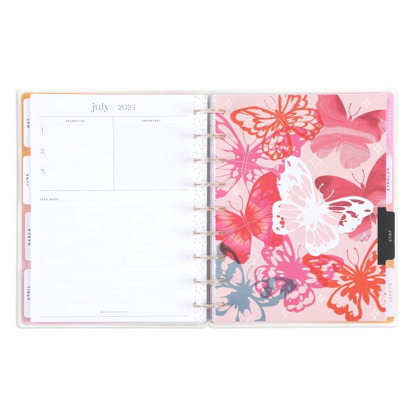 slide 4 of 8, 2024 Happy Planner Monthly/Weekly Classic Happy Planner, 7"" X 9-1/4"", Butterfly Bliss, January To December, Ppcd12-377, 1 ct