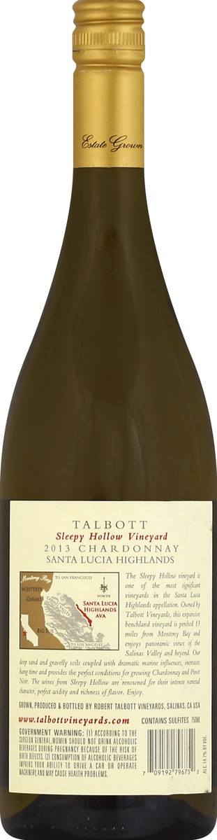 slide 3 of 3, Talbott Vineyards Sleepy Hollow Chardonnay, 750 ml