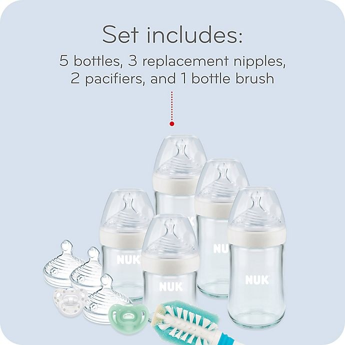 slide 4 of 12, NUK Simply Natural Glass Bottle Gift Set, 11 ct