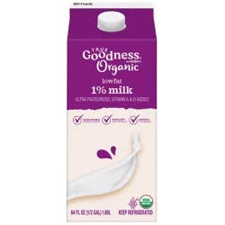 True Goodness Organic 1% Low Fat Milk, Gallon