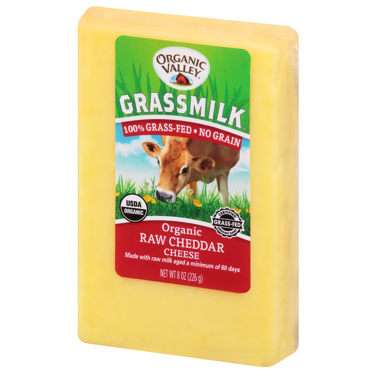 slide 3 of 9, Organic Valley Grassmilk Organic Raw Cheddar Cheese, 8 oz