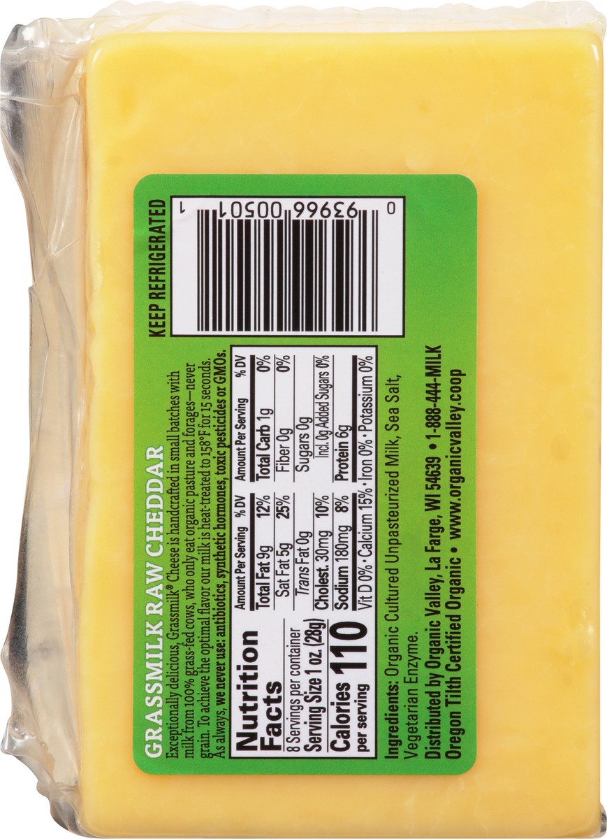 slide 5 of 9, Organic Valley Grassmilk Organic Raw Cheddar Cheese, 8 oz