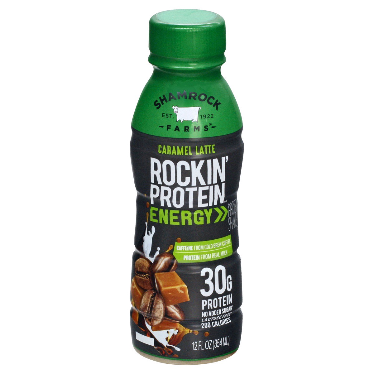 slide 1 of 9, Shamrock Farms Rockin' Protein Energy Caramel Latte Drink - 12 fl oz, 12 fl oz