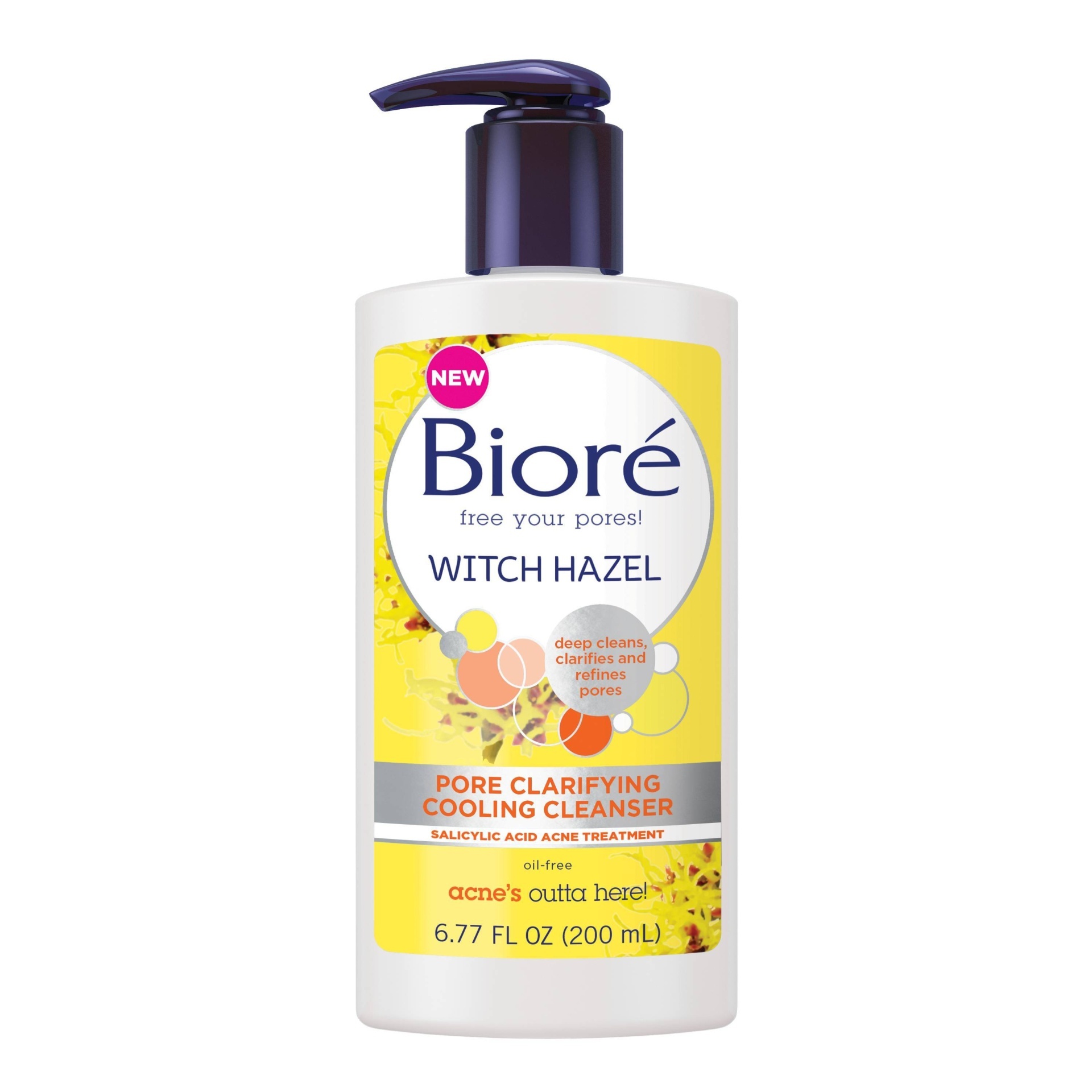 slide 1 of 1, Biore Witch Hazel Pore Clarifying Cleanser, 6.77 oz