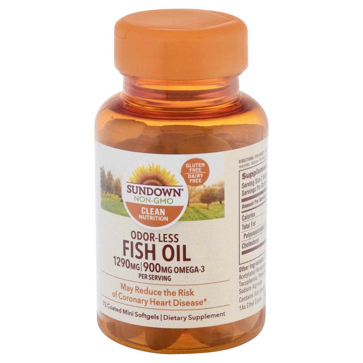 slide 3 of 9, Sundown Naturals Odor-less Fish Oil, 72 ct