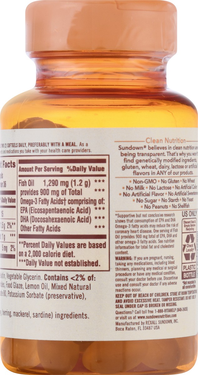 slide 5 of 9, Sundown Naturals Odor-less Fish Oil, 72 ct