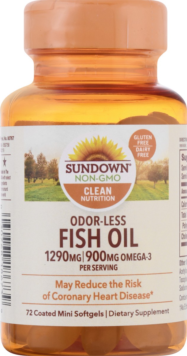 slide 6 of 9, Sundown Naturals Odor-less Fish Oil, 72 ct